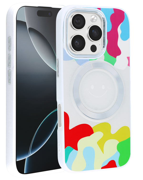 Encuentra el mejor estuche de carga inalámbrico Happy Face para iPhone 16 Pro Max en Guatemala con SlowBack.