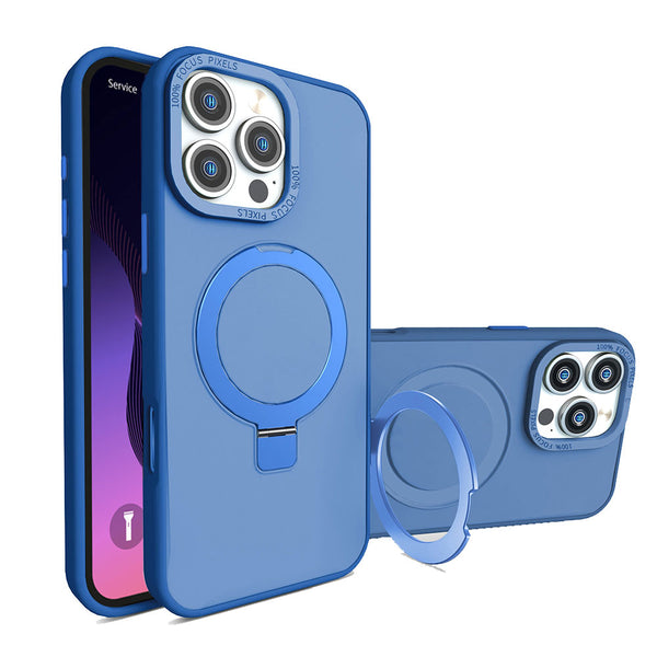 Compra el case de carga wireless Carbon con soporte anillo en DARK BLUE para iPhone 16 Pro Max en Guatemala.