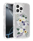 Funda transparente con diseño floral y cargador inalámbrico para iPhone 16 Pro Max en Guatemala, accesorios de calidad para tu smartphone.