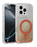 Encuentra la funda bumper líquido con glitter para iPhone 16 Pro Max en Guatemala, ideal para proteger tu dispositivo y cargar de forma inalámbrica.