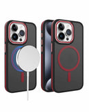 Encuentra en Guatemala la mejor funda antideslizante translúcida con carga inalámbrica para iPhone 16 Pro en color rojo.