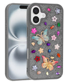 Encuentra la mejor Funda Butterfly Glitter Rhinestone gris para iPhone 17 en Guatemala.