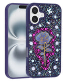 Encuentra en Guatemala la tapa trasera Diamond Rose Crystal color DARK PURPLE para iPhone 17 en tiendas de accesorios de celulares.