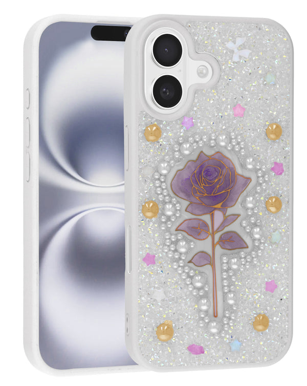 Protege tu iPhone 17 con estilo y elegancia con la exclusiva Diamond Rose Crystal Case Blanco disponible en Guatemala.