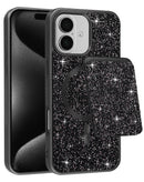 Encuentra la Funda Diamond de doble capa magnética con ranura para tarjeta magnética para iPhone 17 en Guatemala con SlowBack, mayorista de accesorios para celulares.