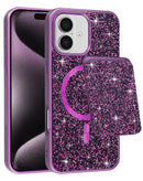 Protege tu iPhone 17 con estilo con la Funda Magnetic Diamond de doble capa en color PURPLE en Guatemala.