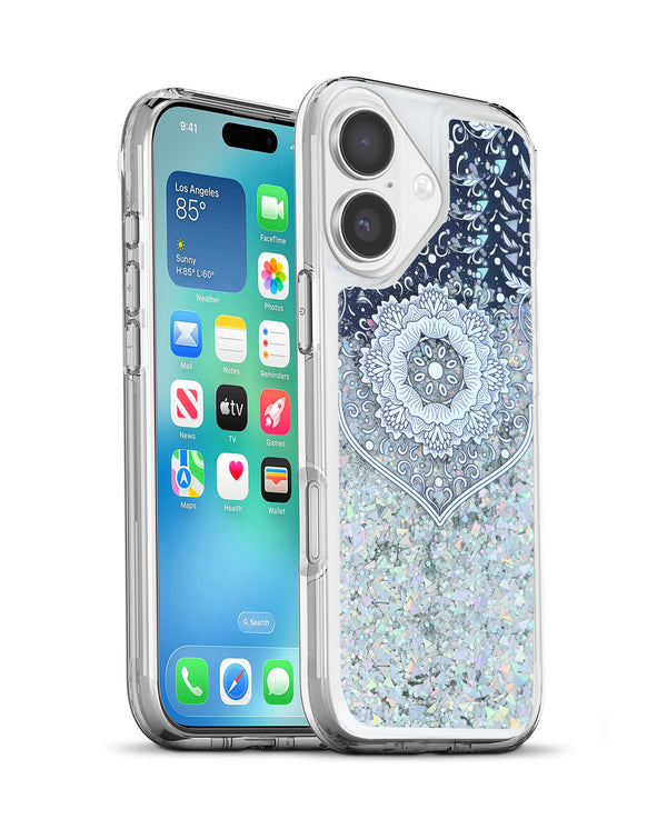 Compra la tapa trasera Liquid Quicksand Glitter Ethnic Flowers para iPhone 17 en Guatemala.