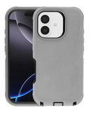 Encuentra la mejor funda heavy duty para iPhone 17 en Guatemala con protección en colores gris y negro en nuestro catálogo de accesorios.