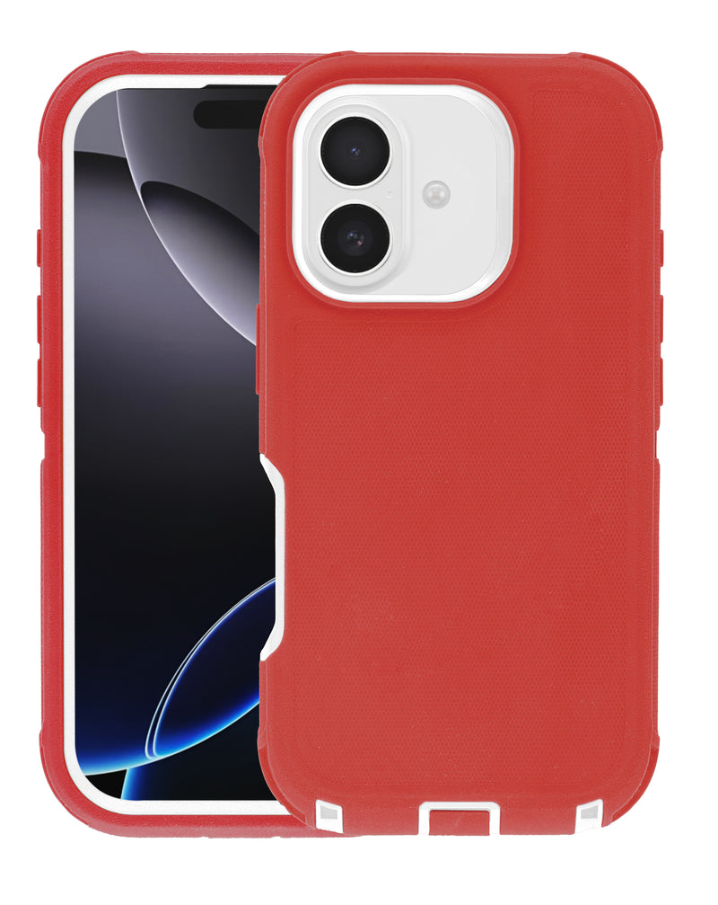 Encuentra en Guatemala el mejor case heavy duty para iPhone 17 en color rojo y blanco en nuestro catálogo de accesorios para iPhone.