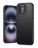 Funda de fibra de carbono texturizada lujosa Negro iPhone 17