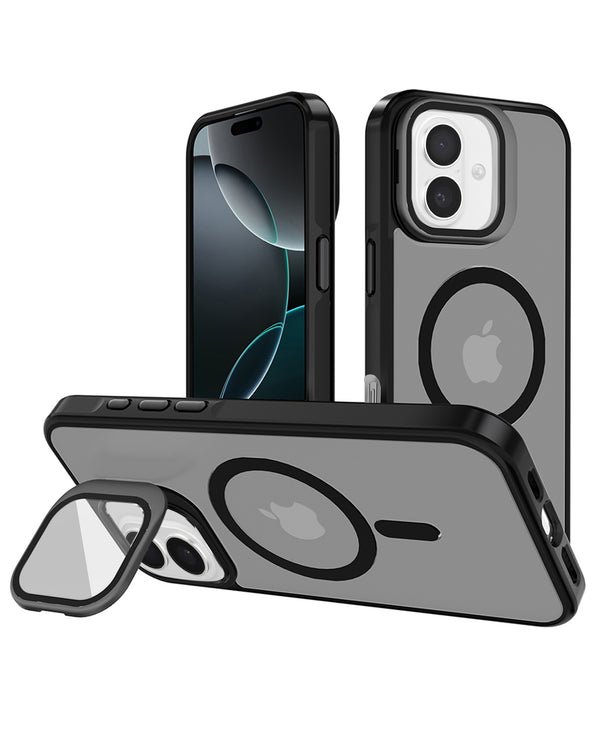Funda transparente con soporte para camara con carga wireless - NEGRO
