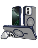 Case transparente con soporte de camara y carga inalambrica iPhone 17 - NAVY BLUE