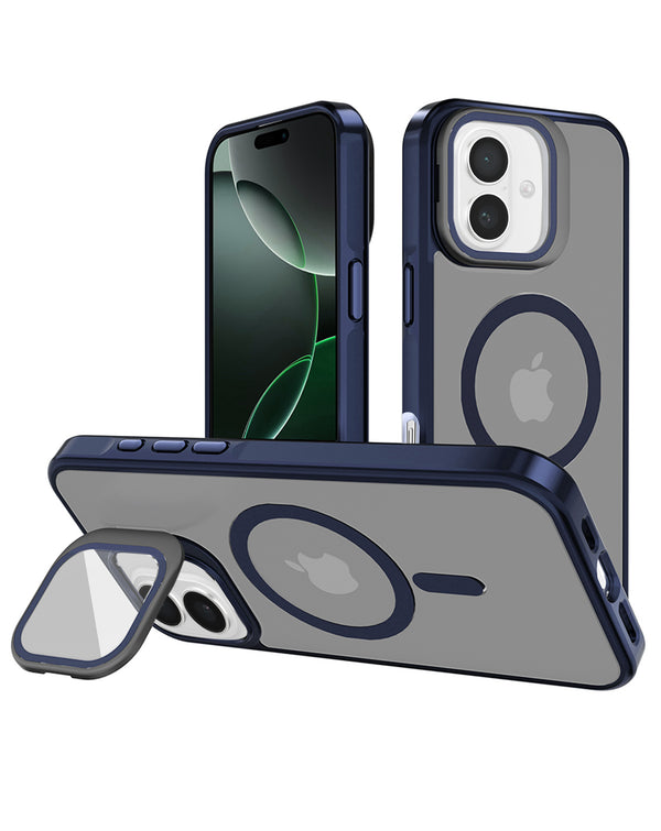 Case transparente con soporte de camara y carga inalambrica iPhone 17 - NAVY BLUE