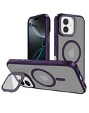 Funda transparente delgada con soporte de camara con carga inalambrica iPhone 17 PURPLE