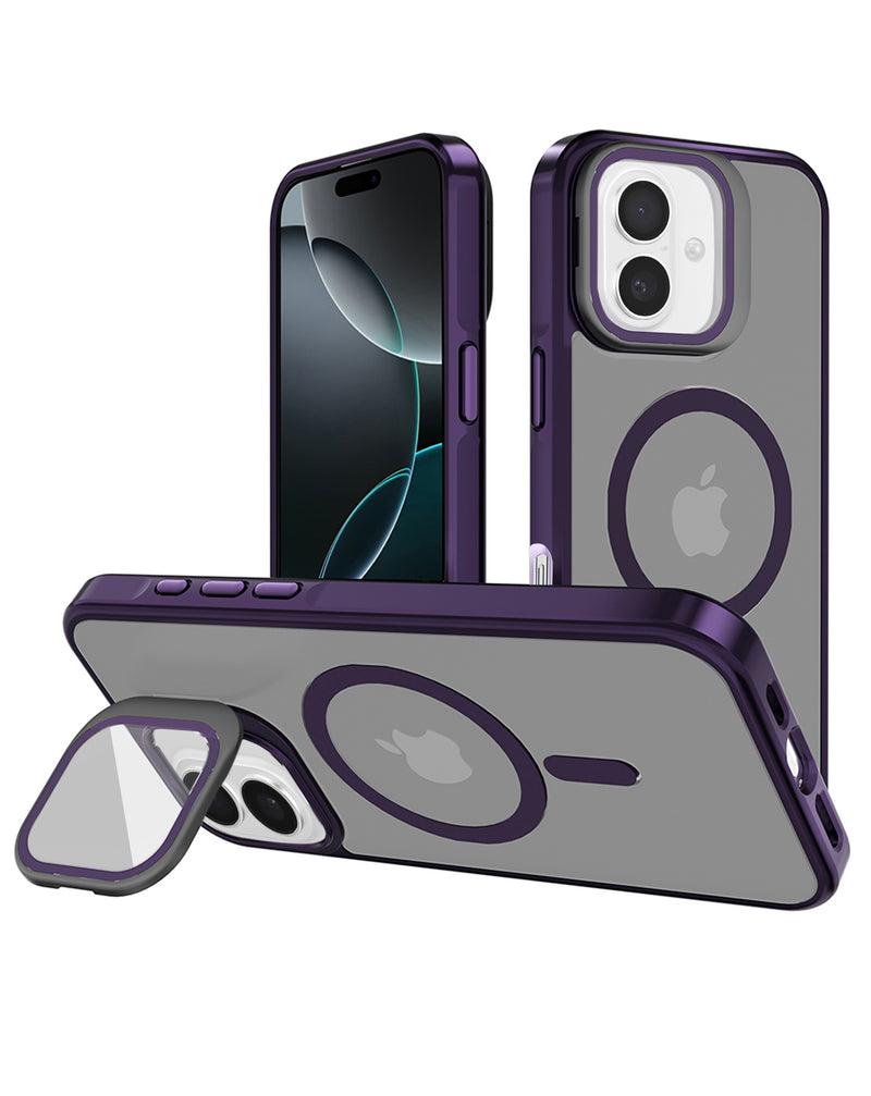 Funda transparente delgada con soporte de camara con carga inalambrica iPhone 17 PURPLE