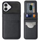 Funda billetera de cuero con soporte iPhone 17 (Negro)