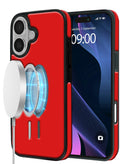 Case de cuero full cover con cargador inalambrico iPhone 17 RED