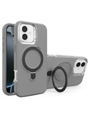 Encuentra en Guatemala el mejor case heavy duty con soporte de carga inalámbrica para iPhone 17 en color gris.