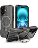 Funda de fibra de carbon magnetica con soporte iPhone 17 GRAY