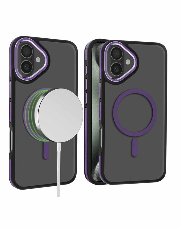Funda de carga inalambrica slim antideslizante mate translucida iPhone 17 (PURPLE)