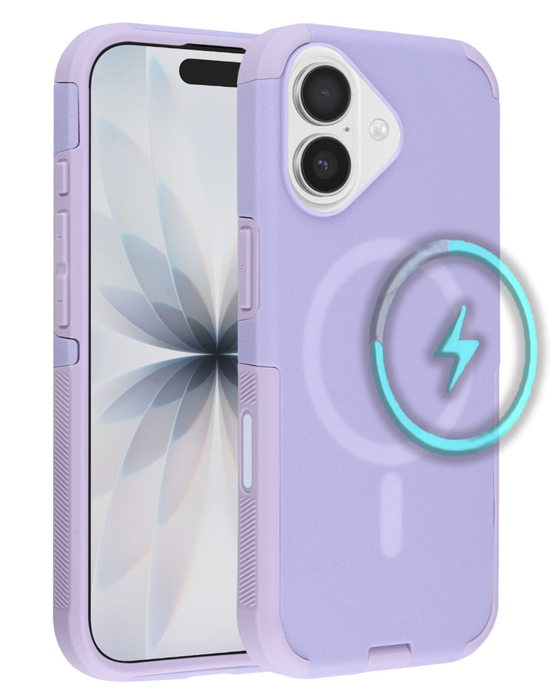 Funda de doble capa con carga inalambrica iPhone 17 PURPLE