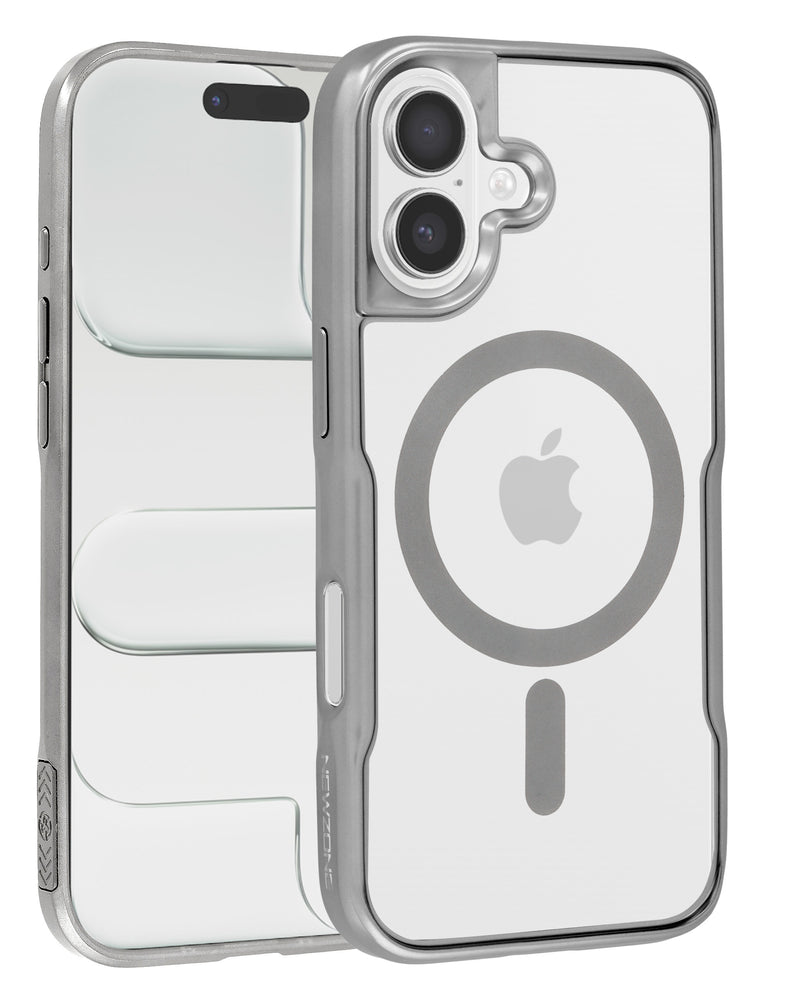 Protege tu iPhone 17 Plateado con una funda magnética brillante y transparente en Guatemala.