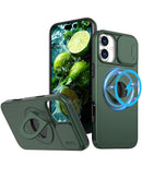 Funda con soporte anillo y cubierta deslizante iPhone 17 DARK GREEN