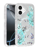 Encuentra la exclusiva funda transparente con cargador inalámbrico Flower Design para iPhone 17 en Guatemala.
