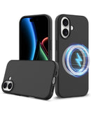 Caso de silicona sólida suave con carga inalámbrica para iPhone 17, color negro, disponible en Guatemala.