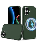 Funda de silicona soft solid con carga inalambrica iPhone 17 (Verde)