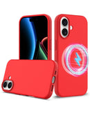 Funda de silicona solida suave con carga inalambrica iPhone 17 rojo
