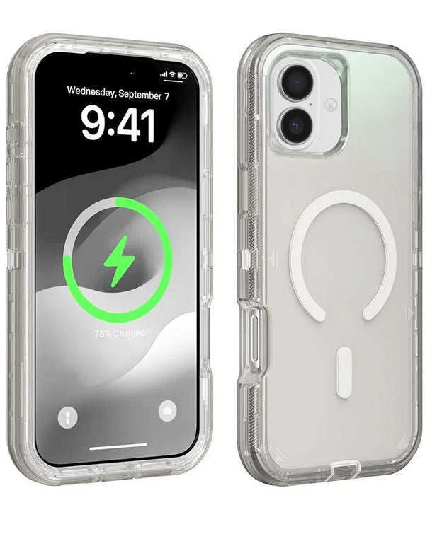 Encuentra la mejor funda transparente con carga inalámbrica para iPhone 17 en Guatemala en SlowBack, expertos en accesorios para iPhone.