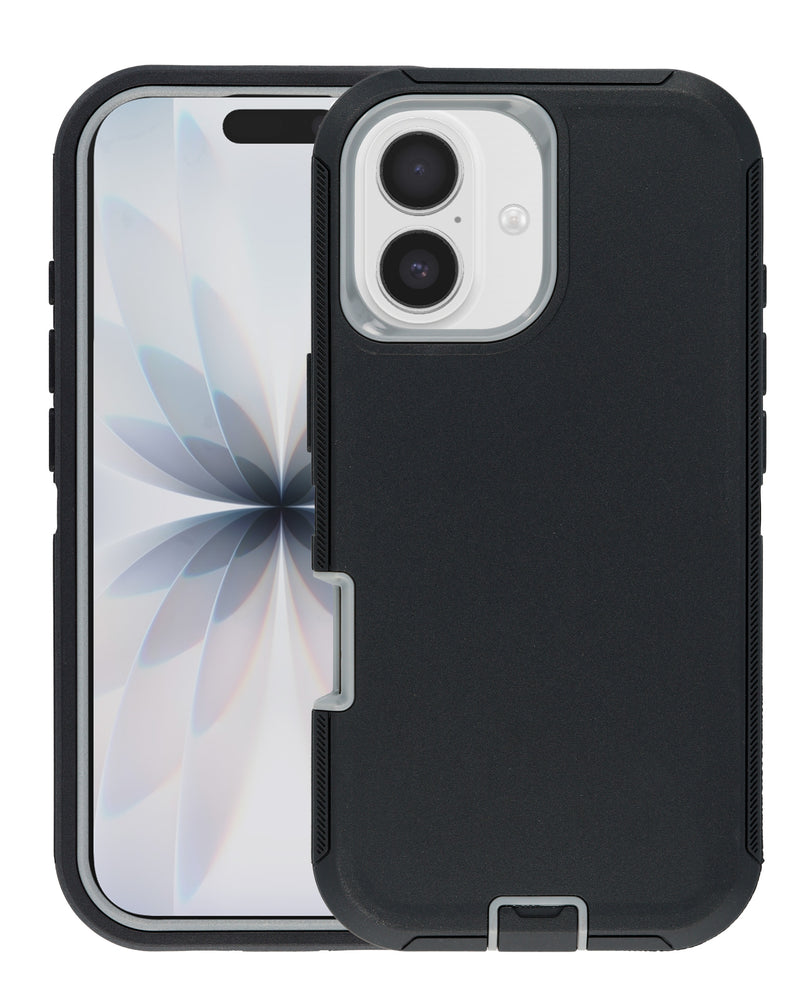 Encuentra la mejor funda heavy duty para iPhone 17 en Guatemala en SlowBack, en color negro y gris.