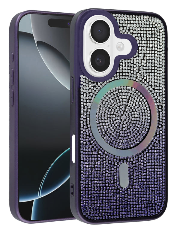 Funda delgada con carga inalambrica bling diamante cristal PURPLE