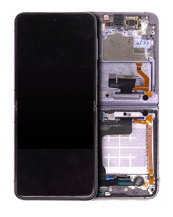 Pantalla OLED para Samsung Galaxy Z Flip 4 5G con marco (Usada Original Grado A) (Morado Bora)