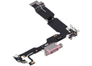 Puerto de carga USB-C rosa para iPhone 15 Plus (A3092, A3096) con cable flex, repuesto usado.