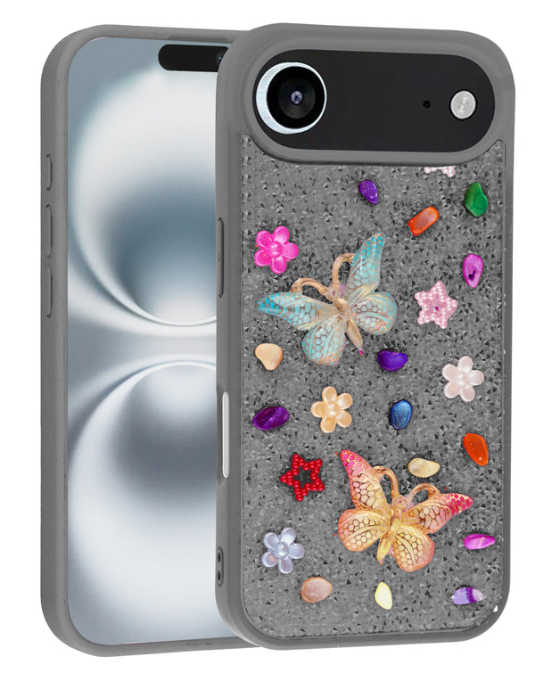 Encuentra la mejor funda decorativa con mariposas y brillos para iPhone Air en Guatemala.