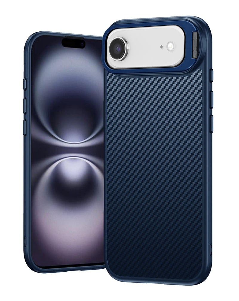 Funda de fibra de carbono texturizada de lujo iPhone Air BLUE