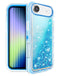 Protege tu iPhone Air con estilo con esta funda bumper glitter líquido en color azul, disponible en Guatemala.