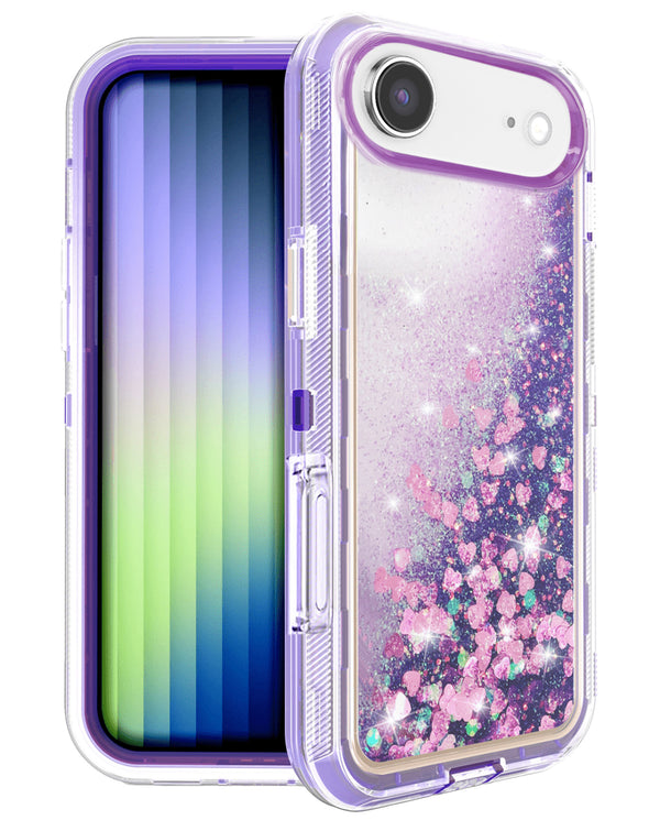 Protege tu iPhone Air con estilo con esta funda glitter líquido en color morado, disponible en Guatemala.