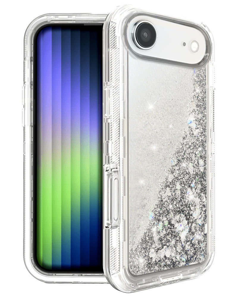 Encuentra la mejor funda protectora con glitter líquido en Guatemala para tu iPhone Air en SlowBack, especialistas en accesorios y casos plateados.