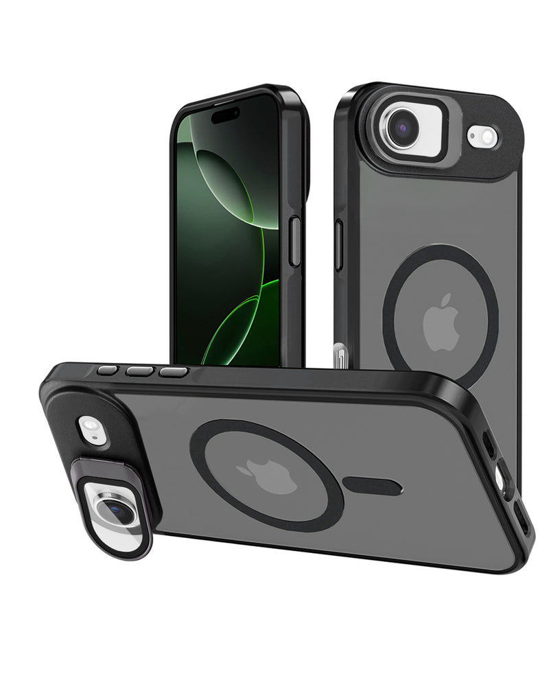 Funda transparente con soporte de cámara y carga inalámbrica compatible con iPhone en Guatemala, ideal para proteger tu dispositivo y aprovechar al máximo sus funciones.