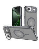 Case transparente con soporte de camara y carga inalambrica iPhone Air gris