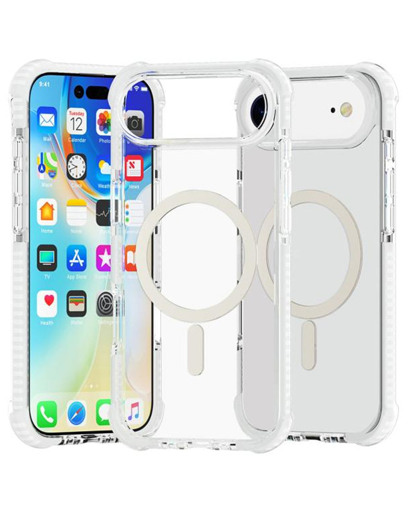 Encuentra en Guatemala la funda TPU Mesh Sport con carga inalámbrica para iPhone 17A en color blanco.
