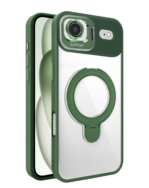 Encuentra la mejor funda magnética transparente con 2 soportes y lente de cámara para iPhone Air en Guatemala.