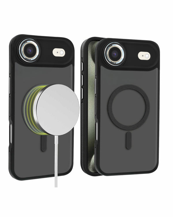 Funda slim antideslizante traslucida mate con carga inalambrica iPhone Air Negro