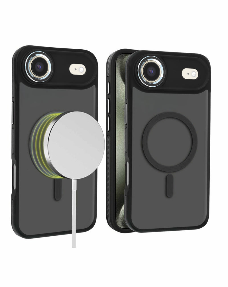 Funda slim antideslizante traslucida mate con carga inalambrica iPhone Air Negro