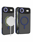 Case de carga inalambrica delgado antideslizante trasluz mate azul Apple