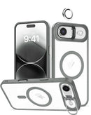 Encuentra en Guatemala una funda magnética clara con soporte de cámara para iPhone Air en color gris.