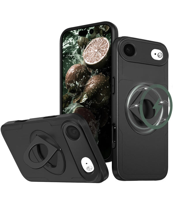 Estuche Ring Stand y cubierta deslizante para lente de camara iPhone Air (Negro)